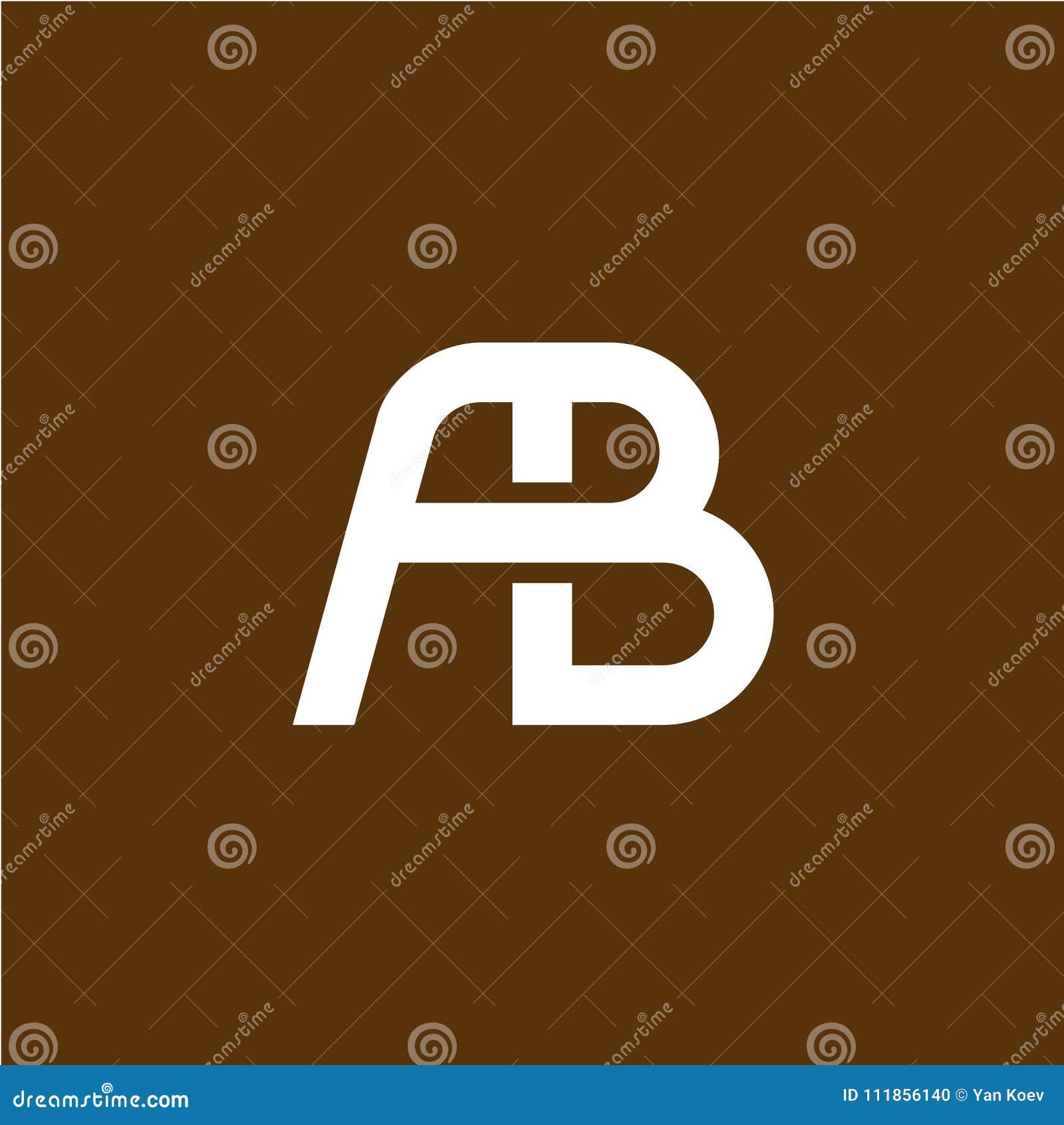 two letters a and b ligature logo