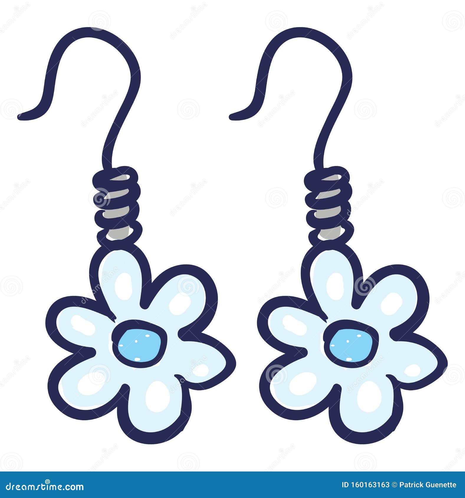 Flowers 2 Earrings, Vector or Color Illustration Stock Vector ...