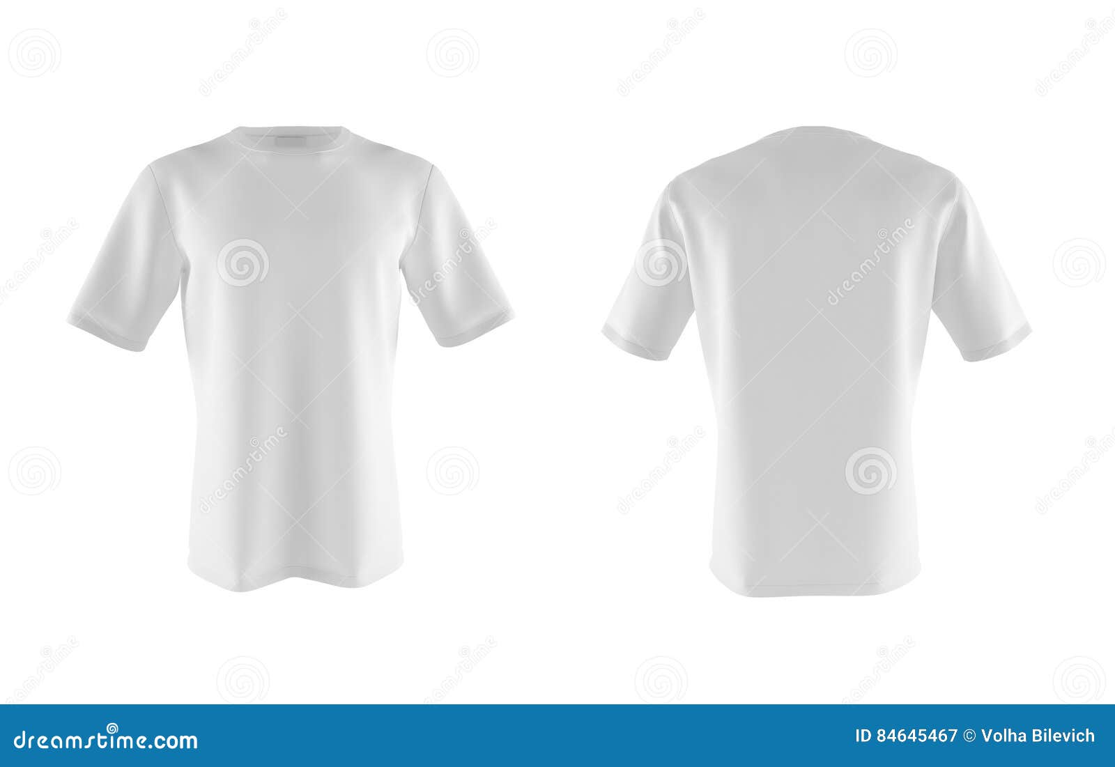 Two Light T-shirt Isolated on White. 3d Render Stock Illustration ...
