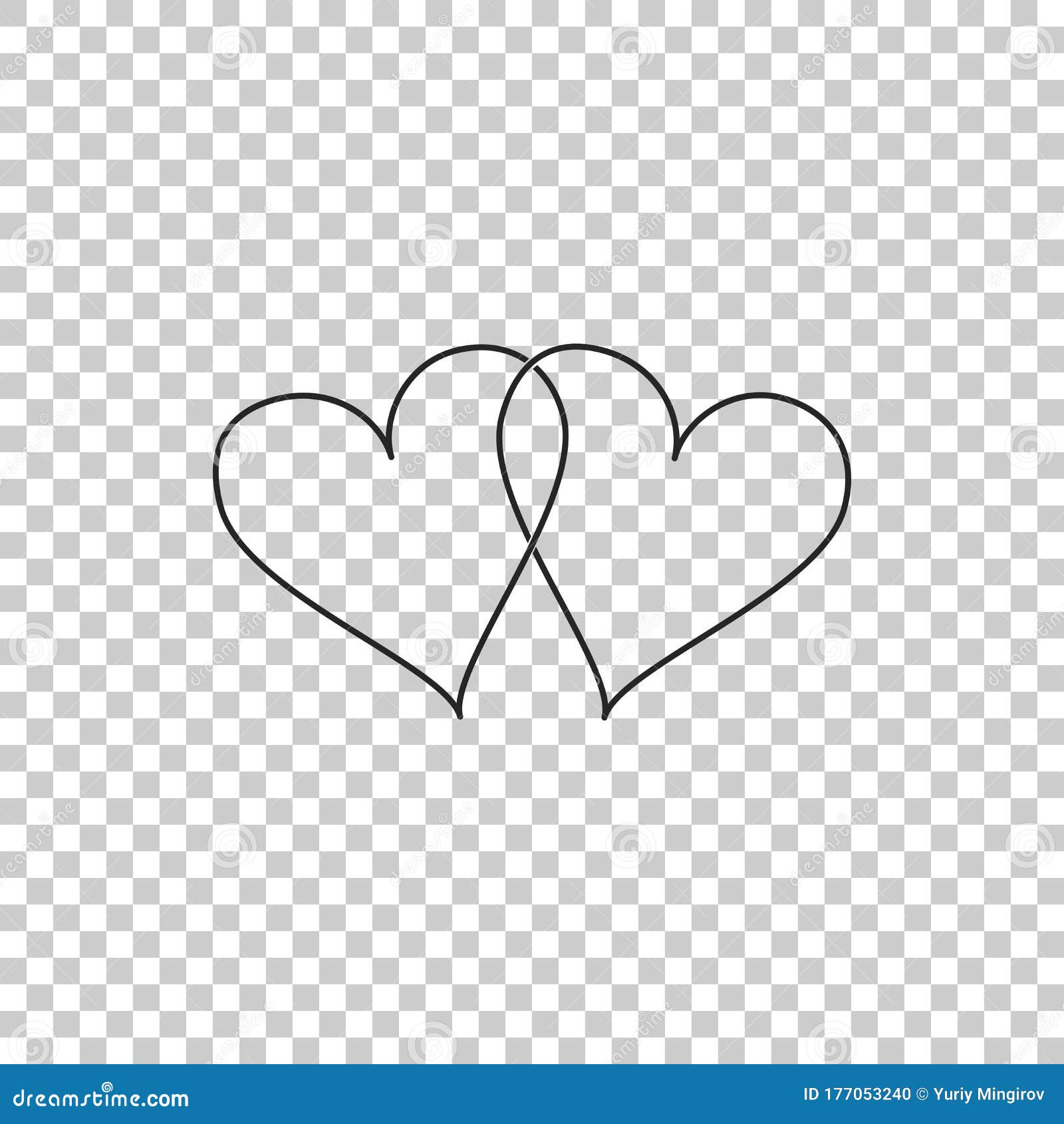 Two Linked Hearts Icon Isolated on Transparent Background. Heart Two Love  Sign Stock Vector - Illustration of emotion, design: 177053240