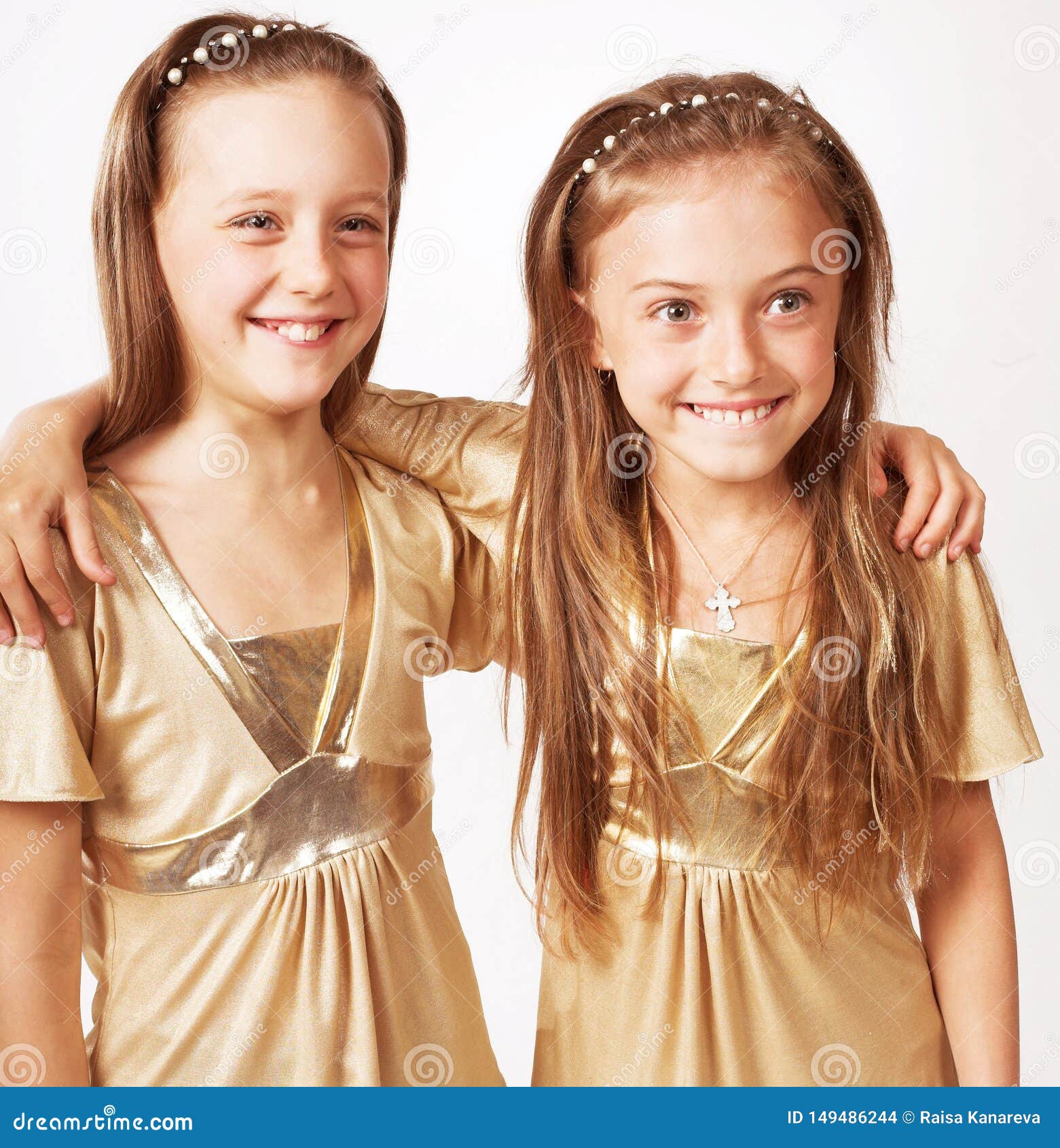 Two Little Blond Girls Stock Photo Image Of Fa
