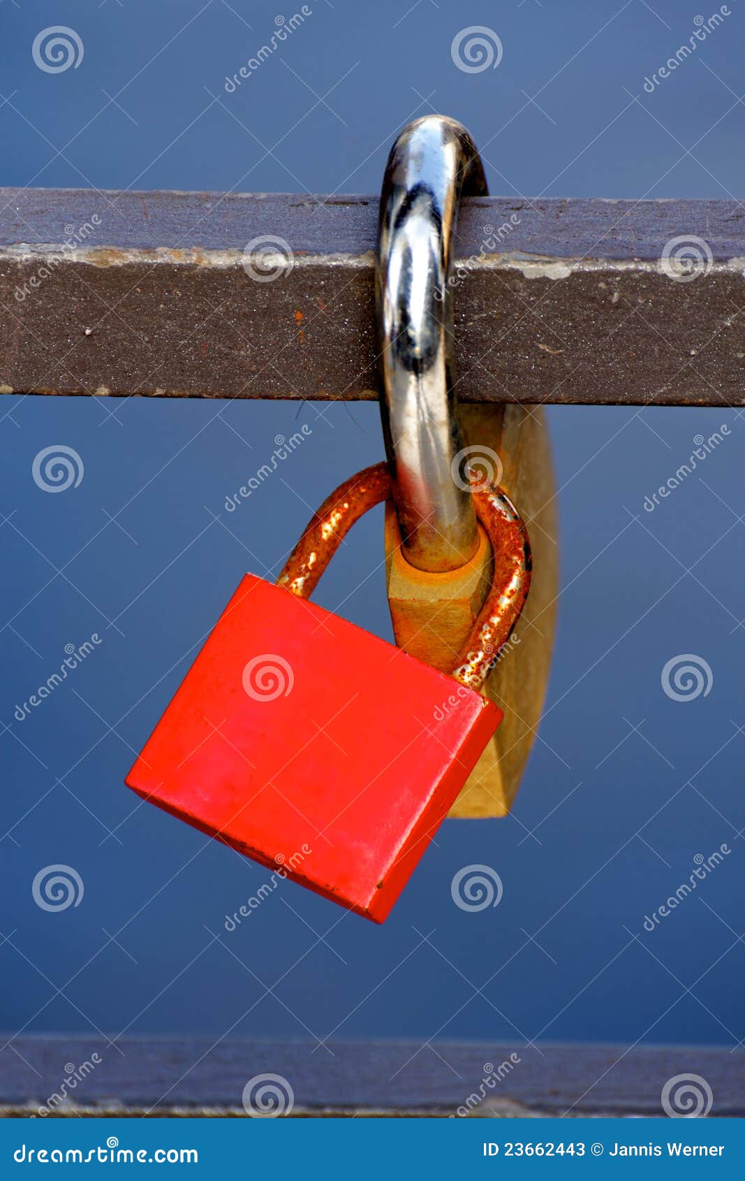 Two Love Padlocks Locked Together Stock Image Image of closed, blue