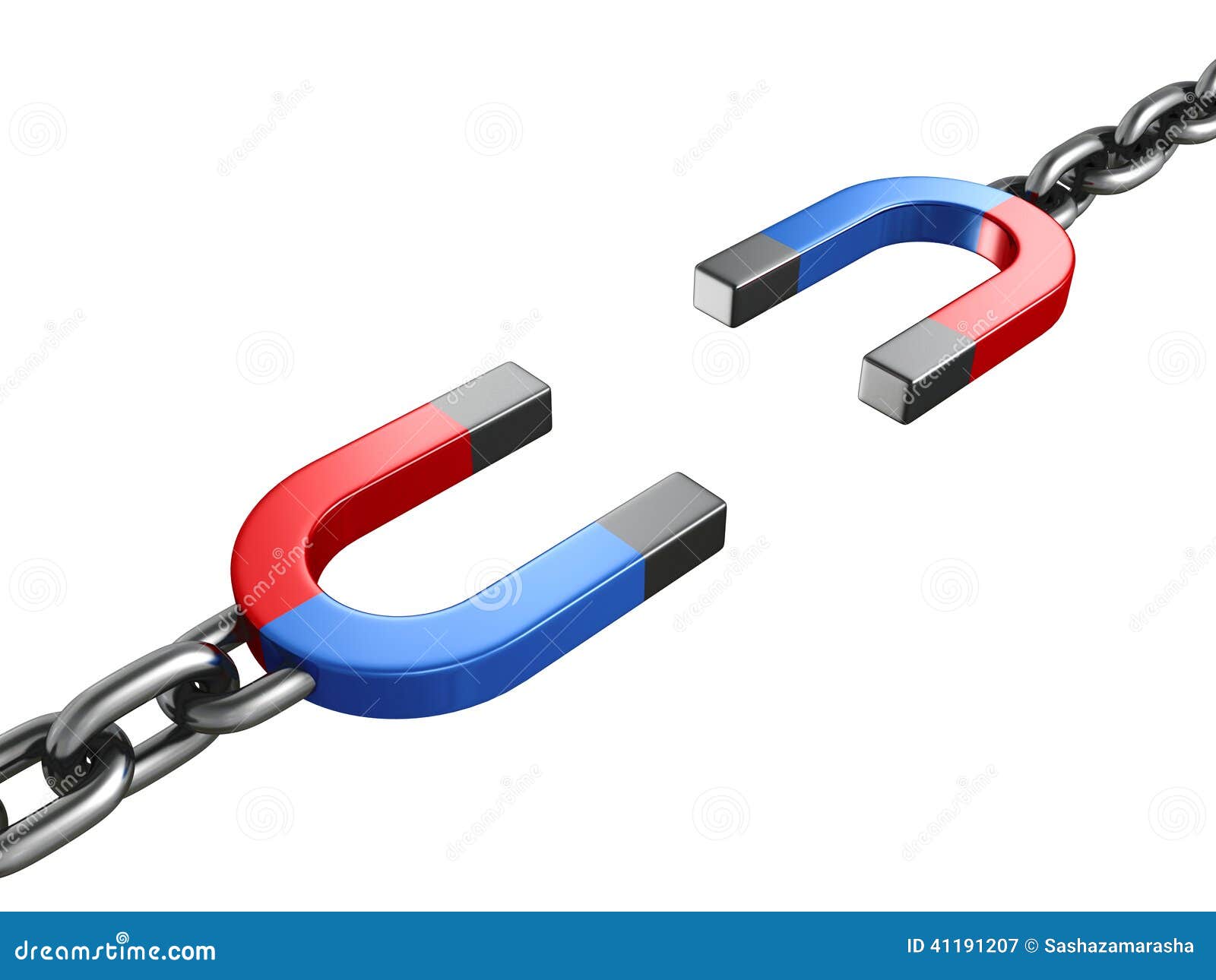 Two Chain Links On A White Background Stock Illustration