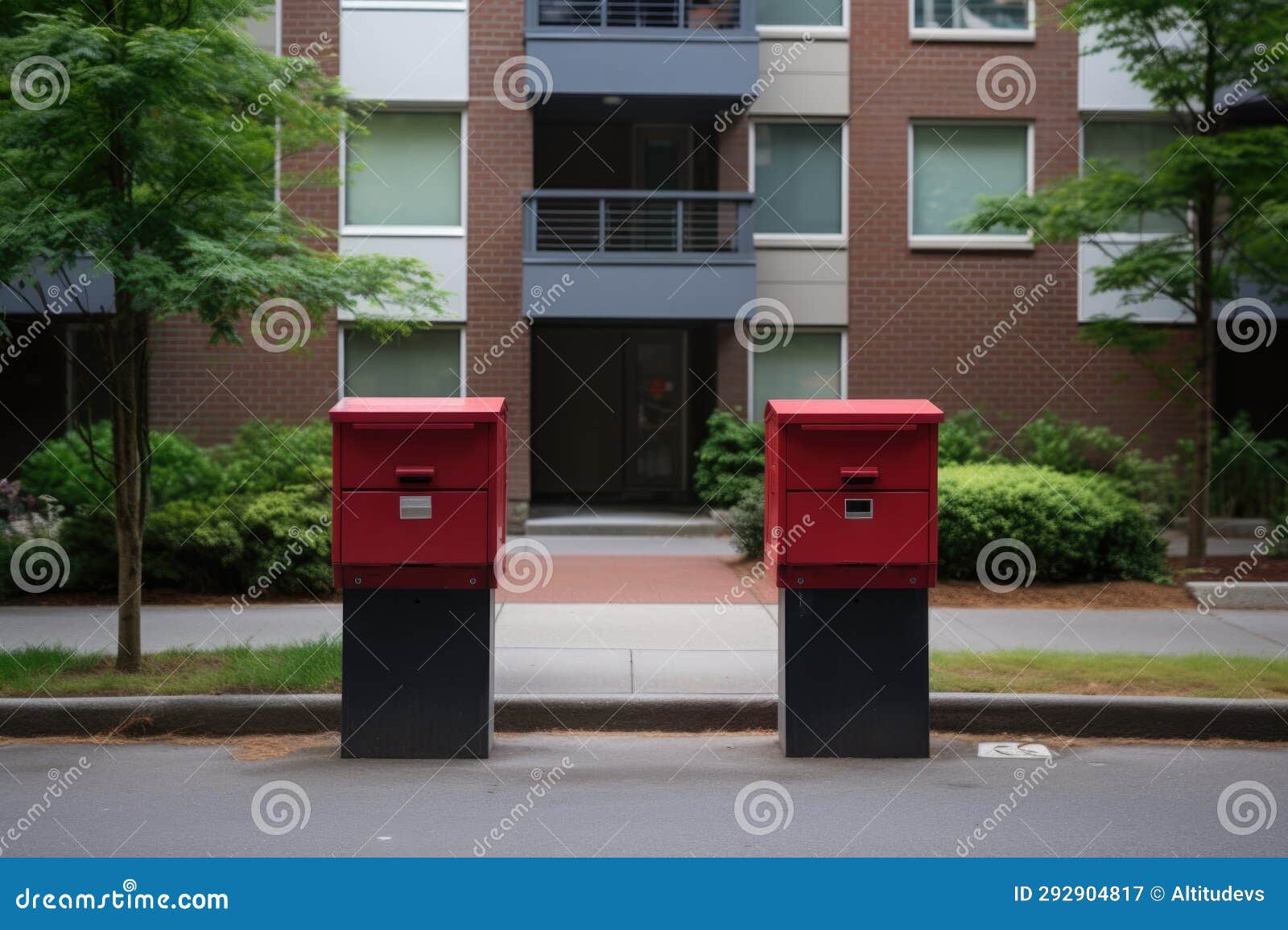 Two Mailboxes Standing Together for Different Apartments Stock Image Image of home, generated