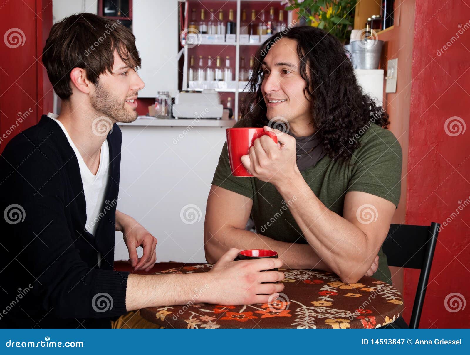 Two Male Friends stock image. Image of coffeehouse, handsome 14593847
