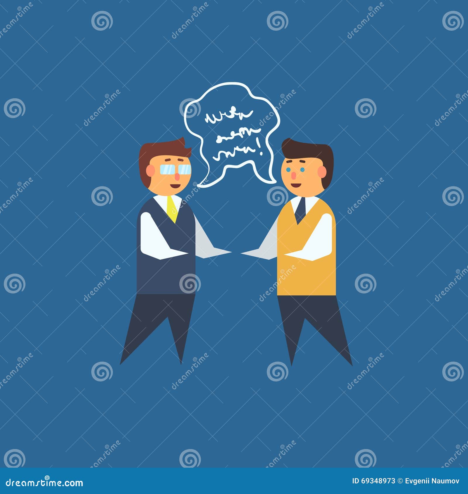 Two Man Having Discussion stock vector. Illustration of design - 69348973