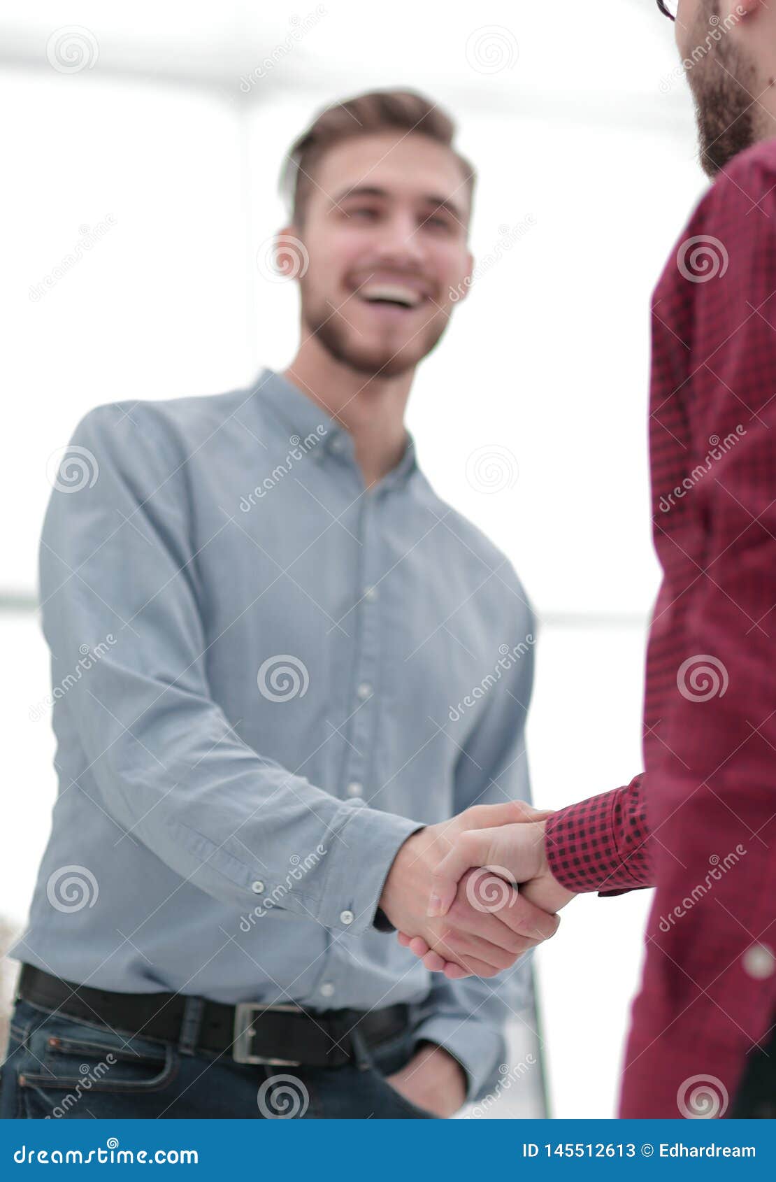 Portrait Of Two Business Partners Shaking Hands Stock Image Image Of Businesswoman People