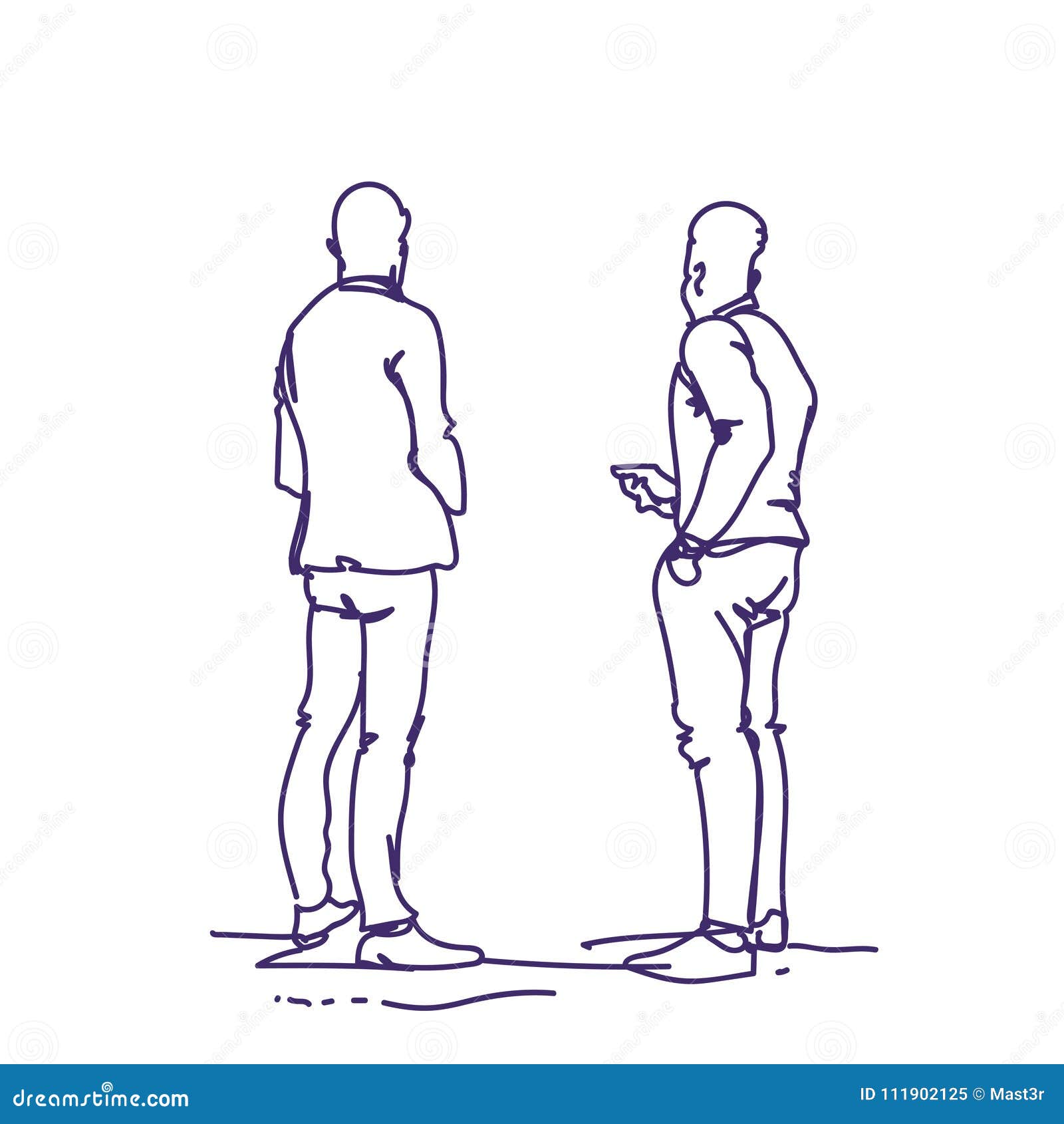 Premium Vector | Freehand drawing of couple young people walking along  street together