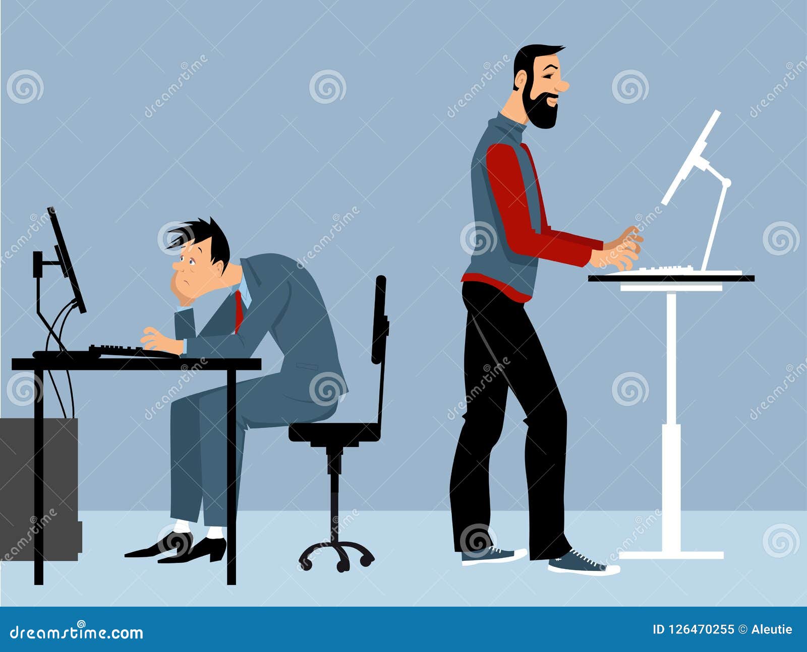 Advantages Of A Standing Desk Stock Vector Illustration Of