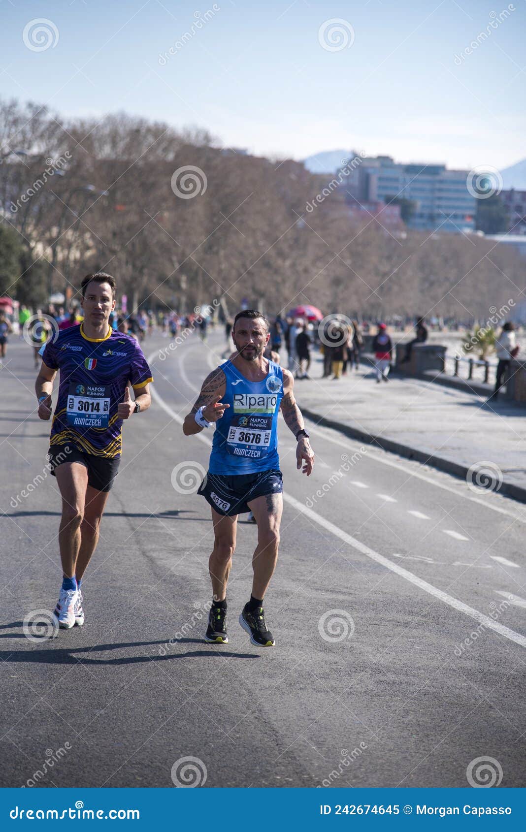 two runners travel along the same straight path