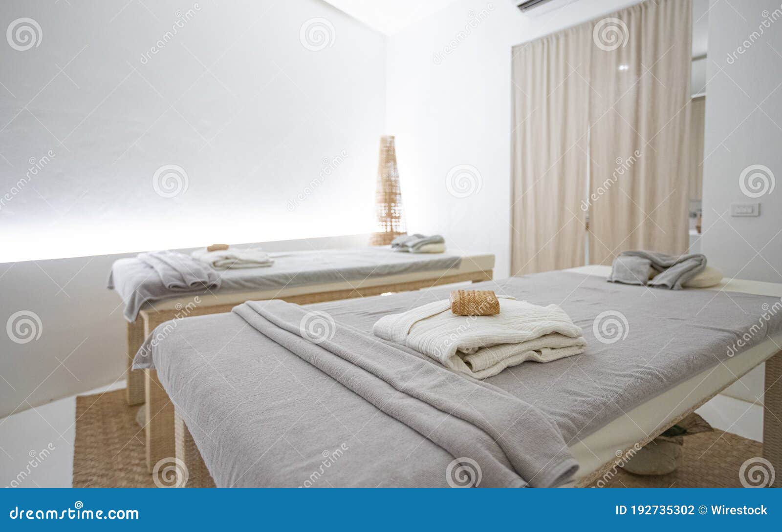 Two Massage Tables Inside a Modern Spa Stock Photo Image of holiday