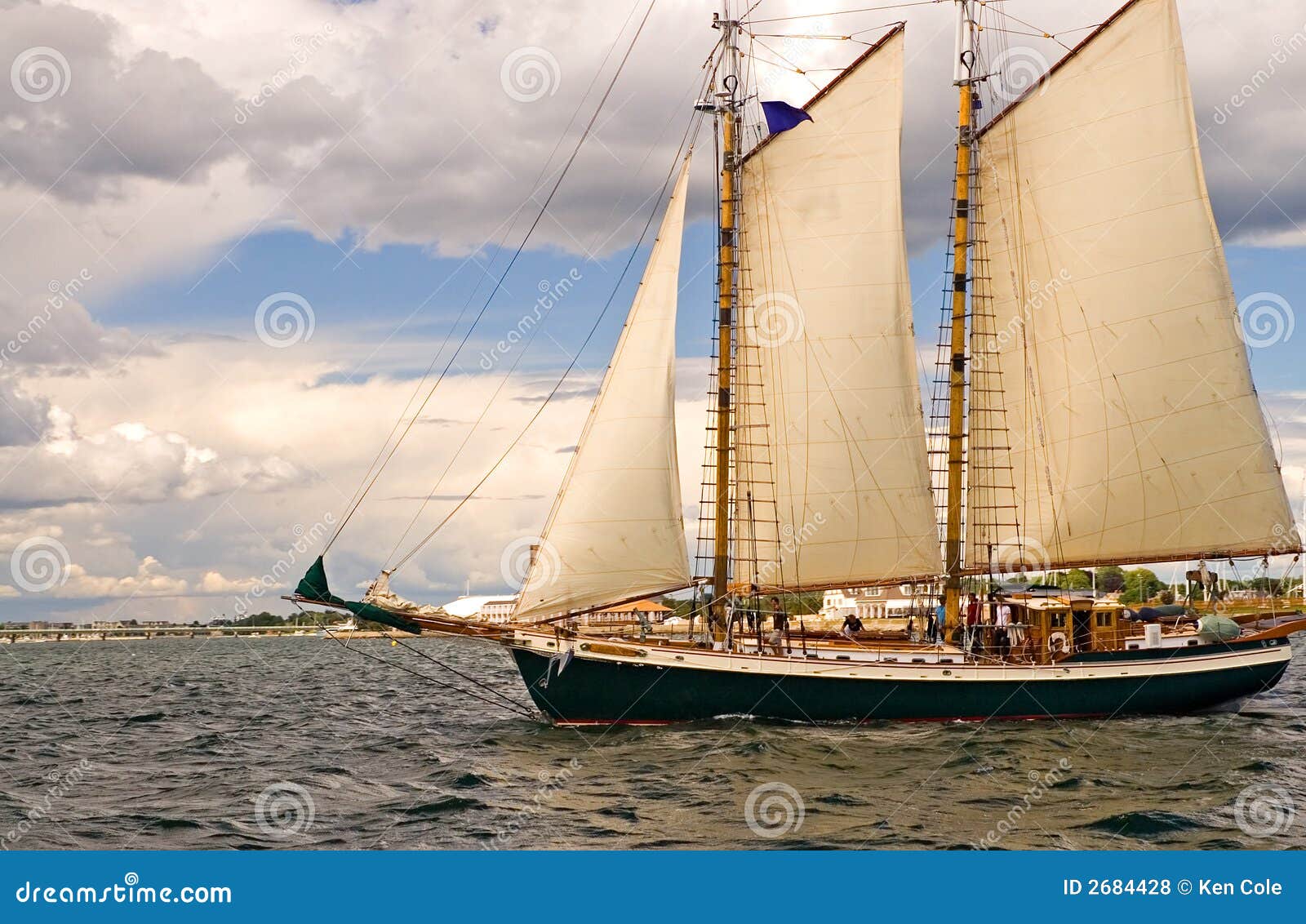 Two-masted sailboat stock photo. Image of yacht, coastline 