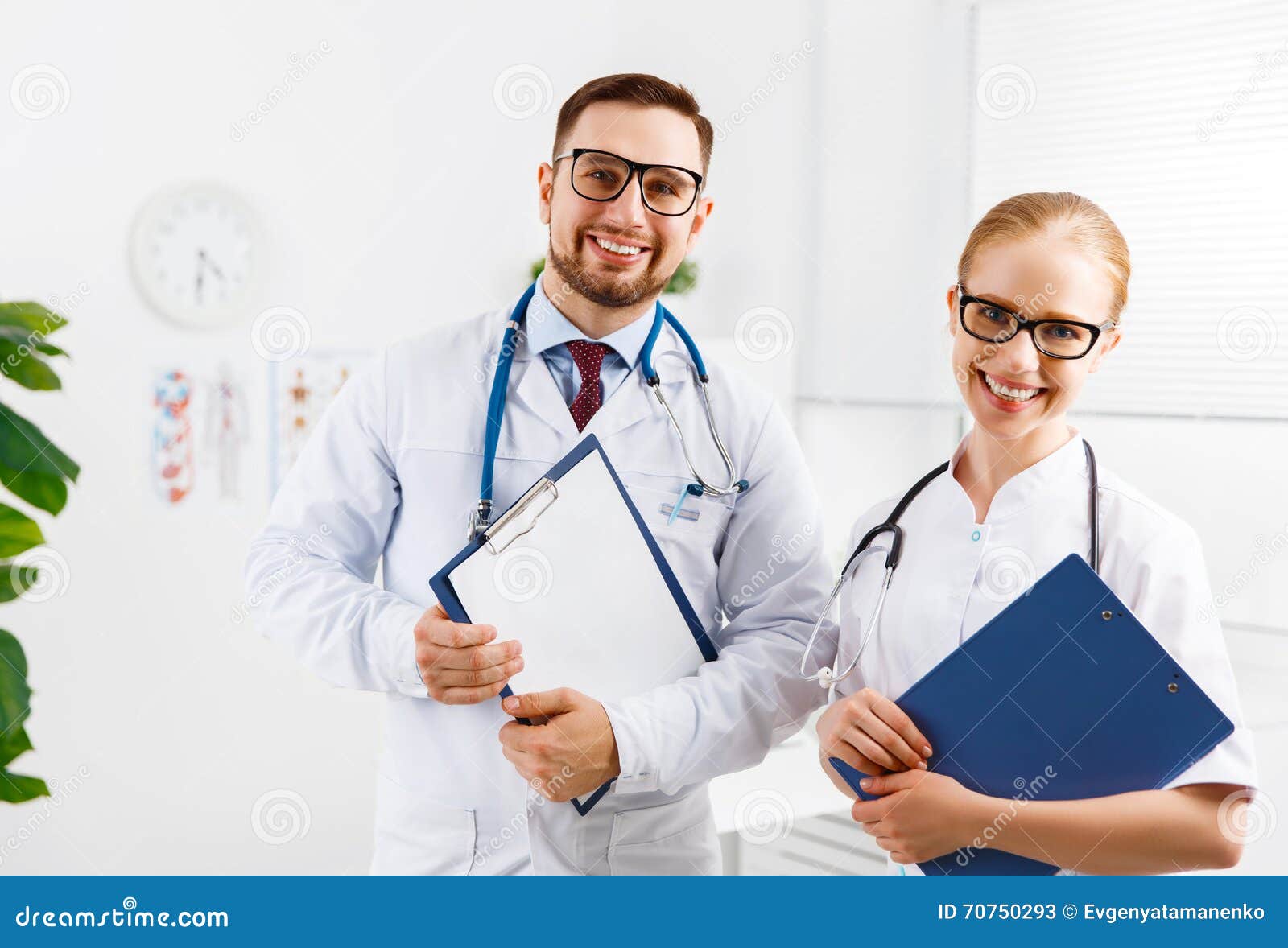 Two Medical Worker Friendly Doctor and Nurse at Hospital Stock Image -  Image of coat, clinic: 70750293