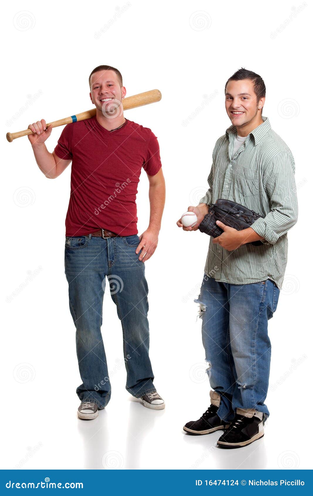 Two men with baseball stock photo. Image of adult, casual 16474124