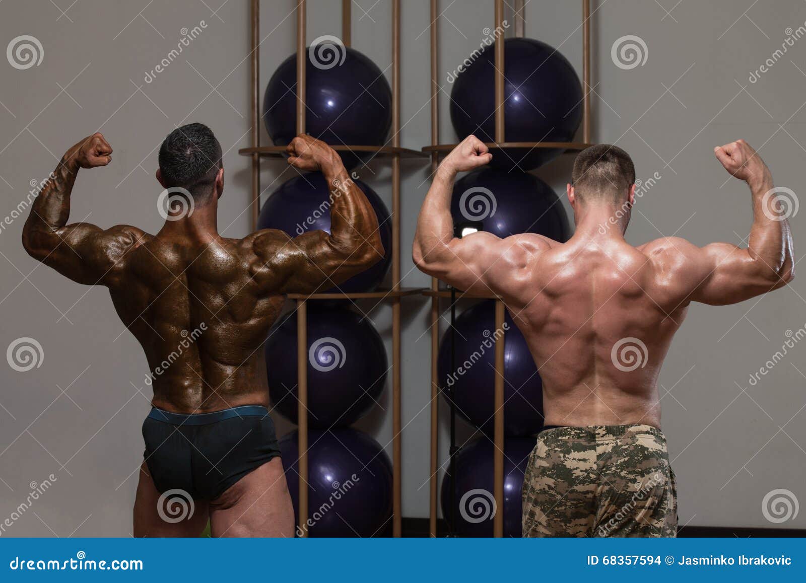 Two Men Bodybuilding Competition Stock Photo Image of building, club 68357594