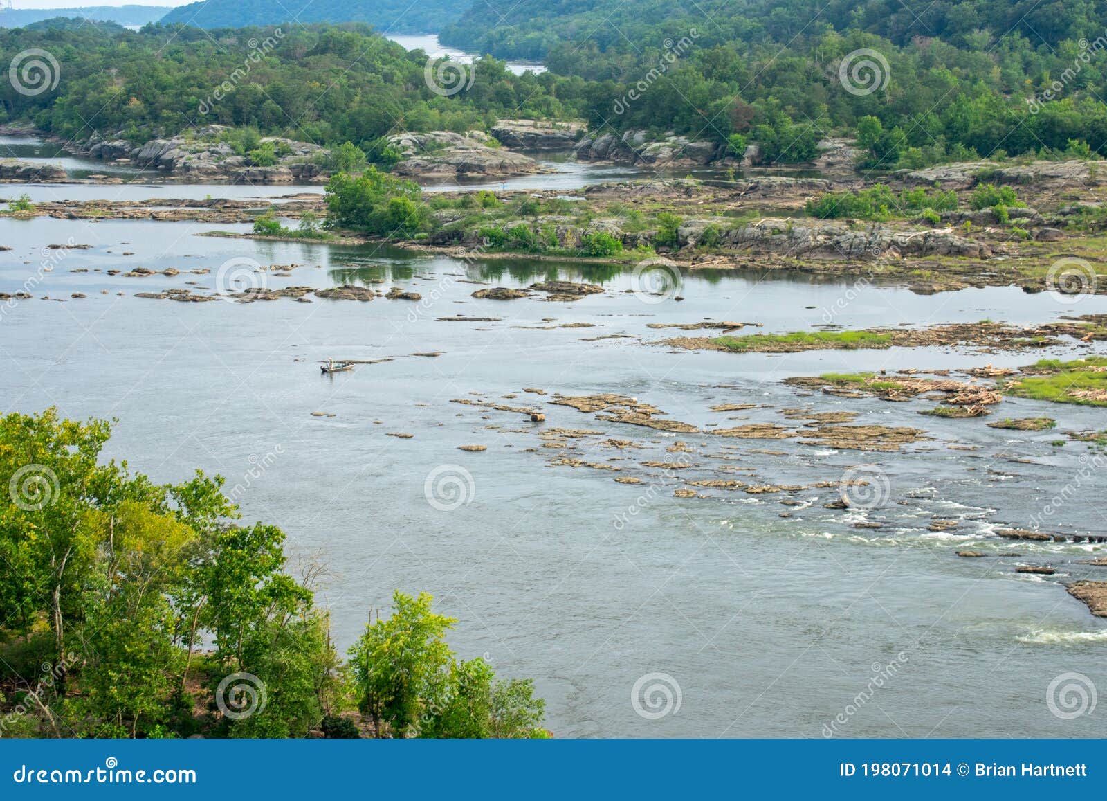 Two Men on a Fishing Boat on the Susquehanna River Near Historic