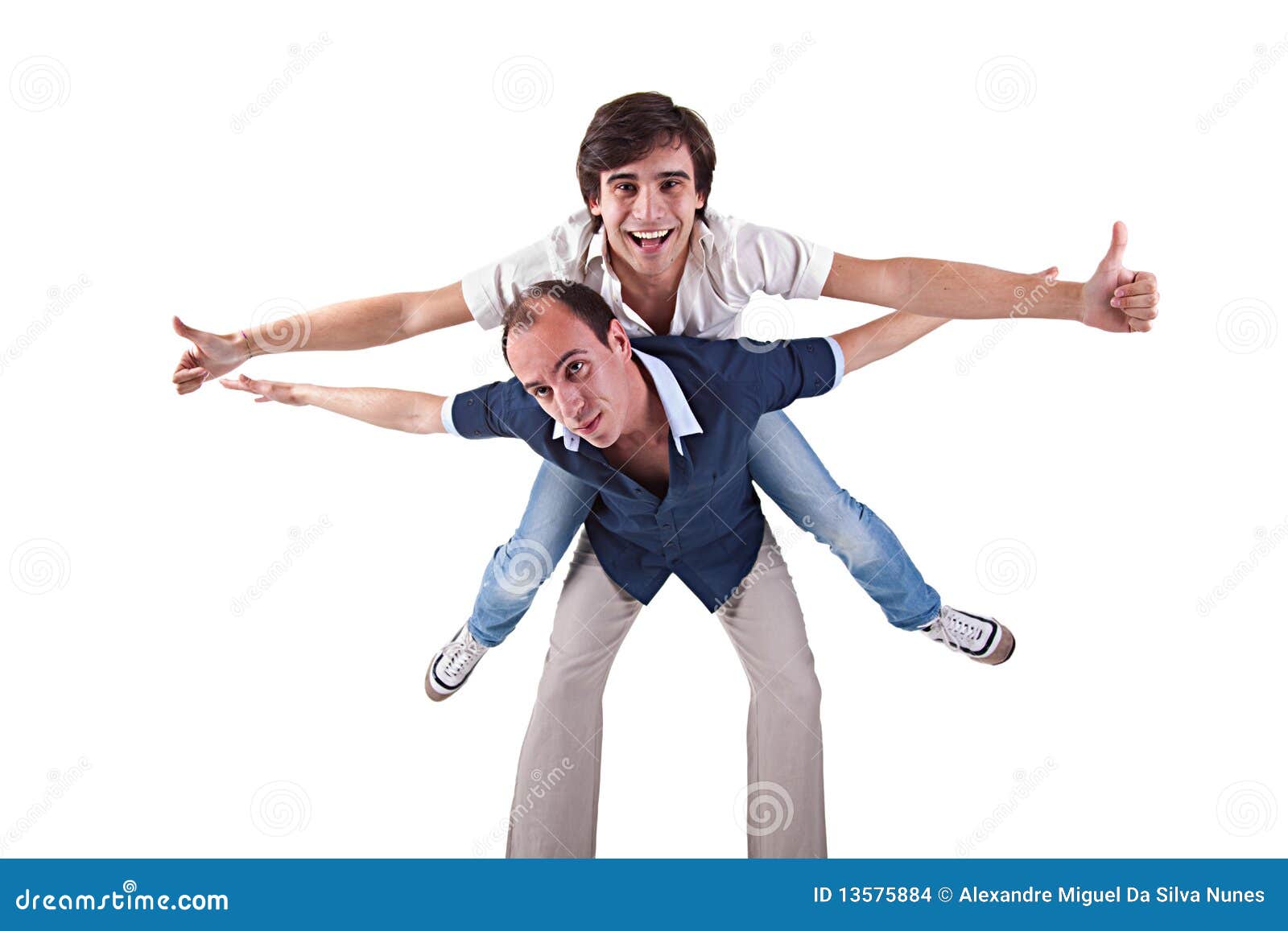 Two Men, One Carrying On His Back The Other Stock Images - Image: 13575884