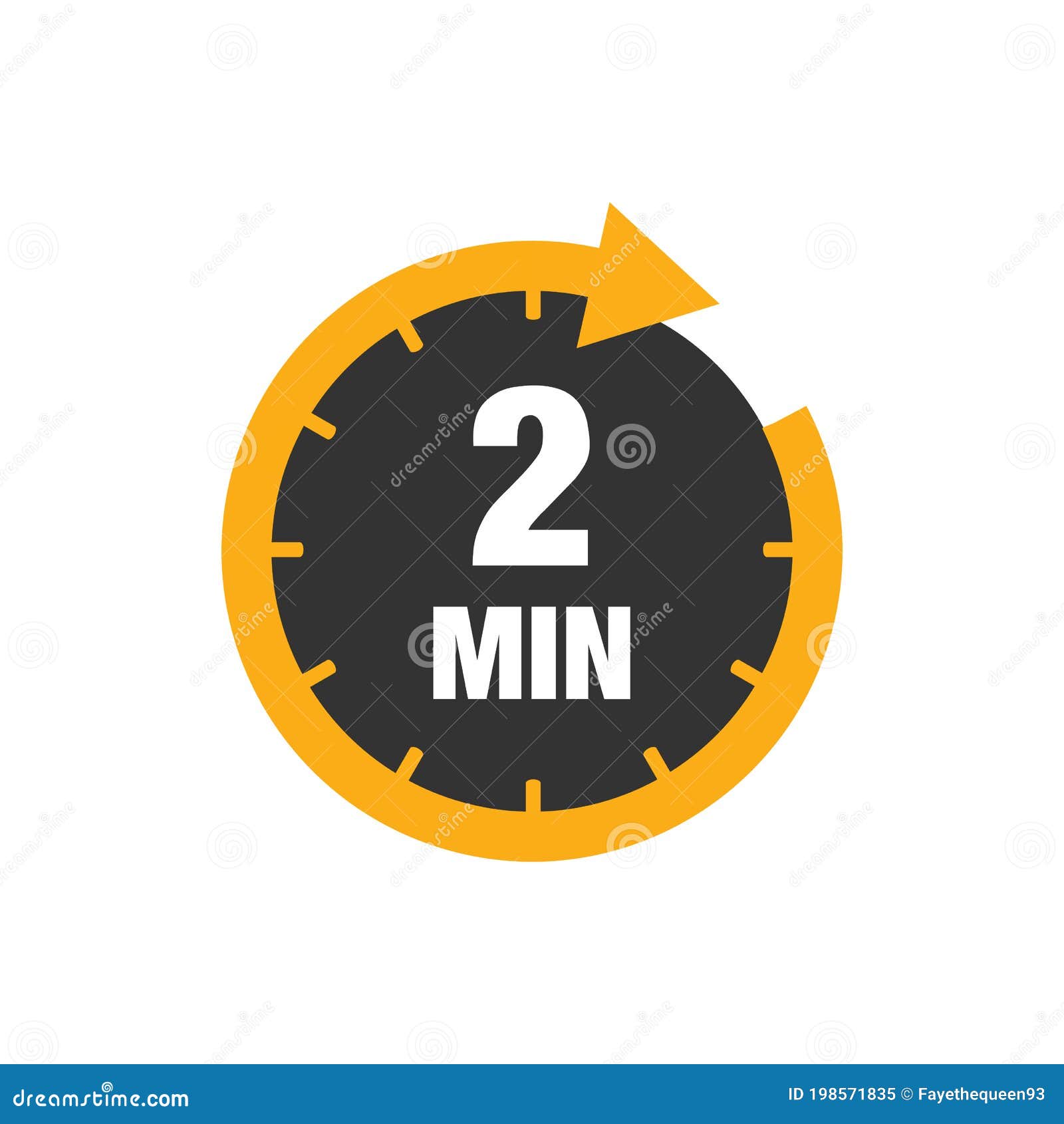 Two Minutes Icon Isolated on White Background. Stock Vector