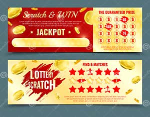 Scratch Off Lottery Ticket Vector Design Template CartoonDealer 