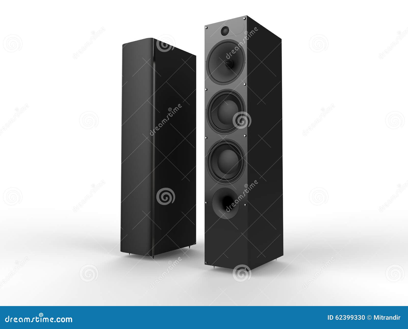 Two modern black speakers stock illustration. Illustration of speaker