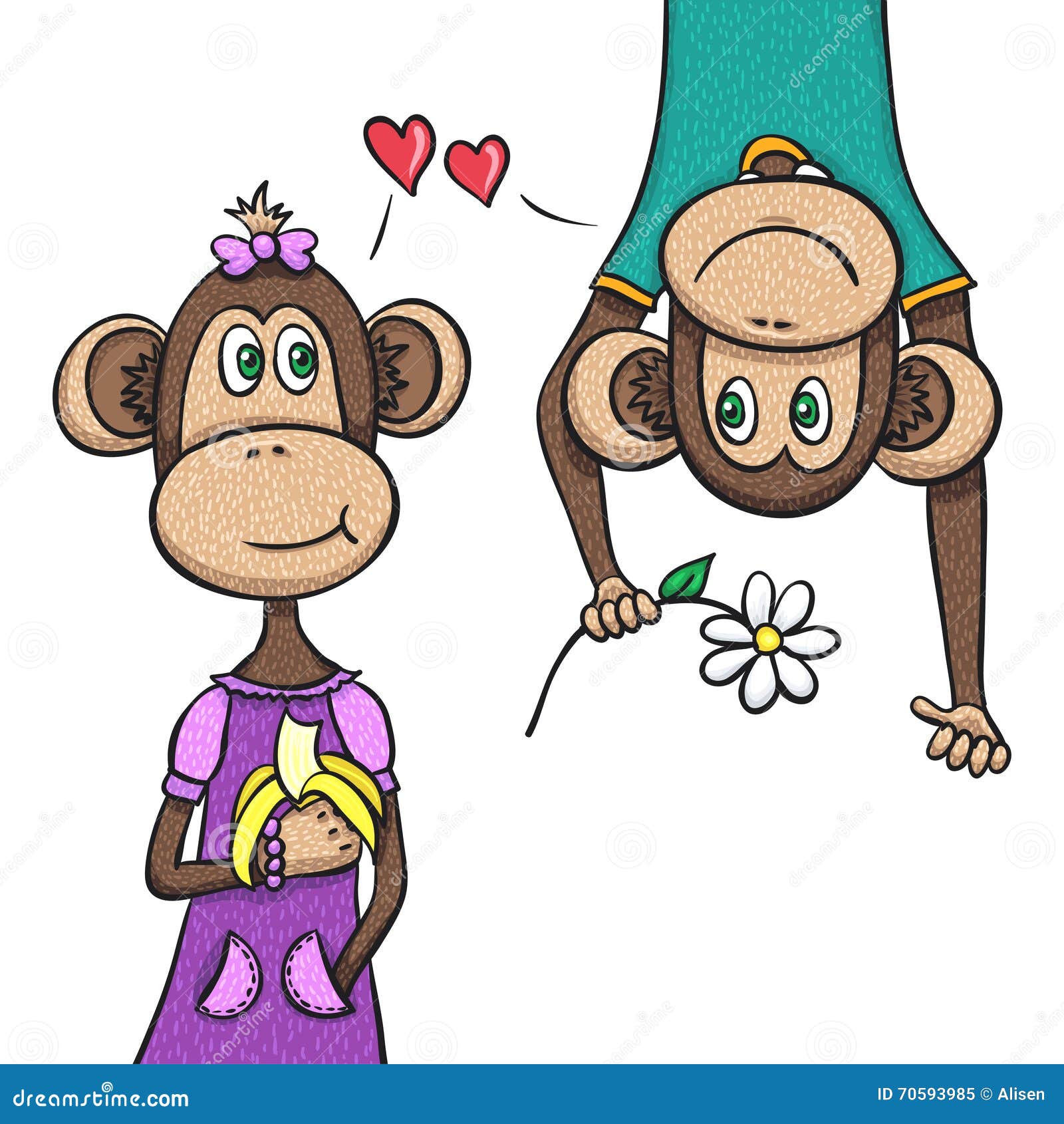 Two Monkeys - Boy and Girl. Hand Drawn Design. Stock Vector - Illustration of 2028, celebration: 70593985 Two Monkeys - Boy and Girl. Hand Drawn Design. Stock Vector - Illustration of 2028, celebration: 70593985