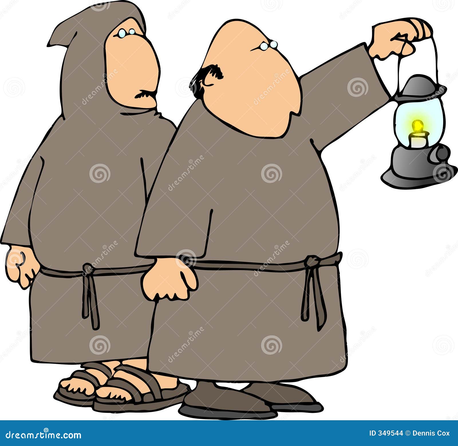 Two monks stock illustration. Illustration of light, cartoon - 349544