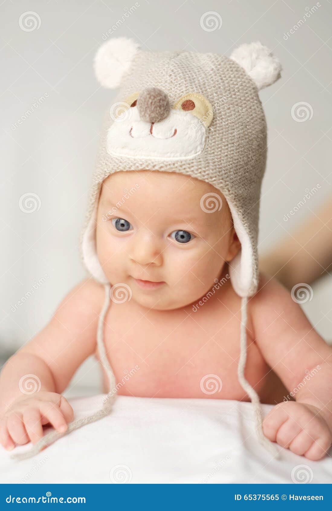 Two Months Old Baby in Funny Hat Stock Image Image of adorable, people 65375565