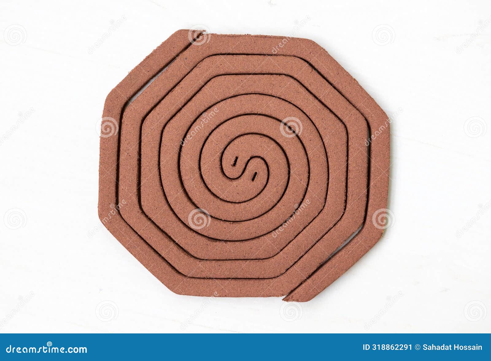 two mosquito repellent coils  on white background.