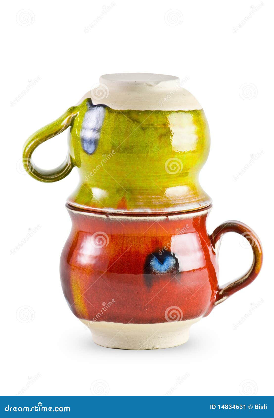 Two Mugs stock image. Image of studio, ceramics, isolated 14834631
