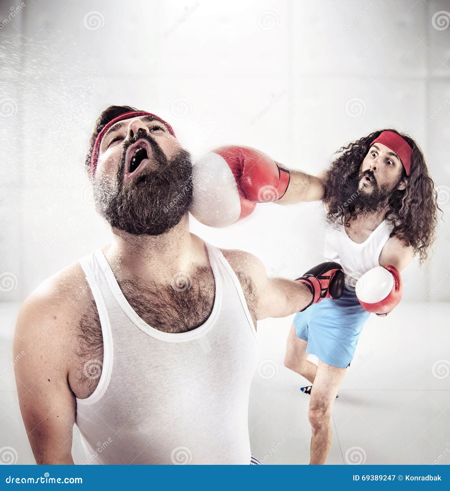Two Nerdy Guys Boxing on the Ring Stock Image - Image of conflict