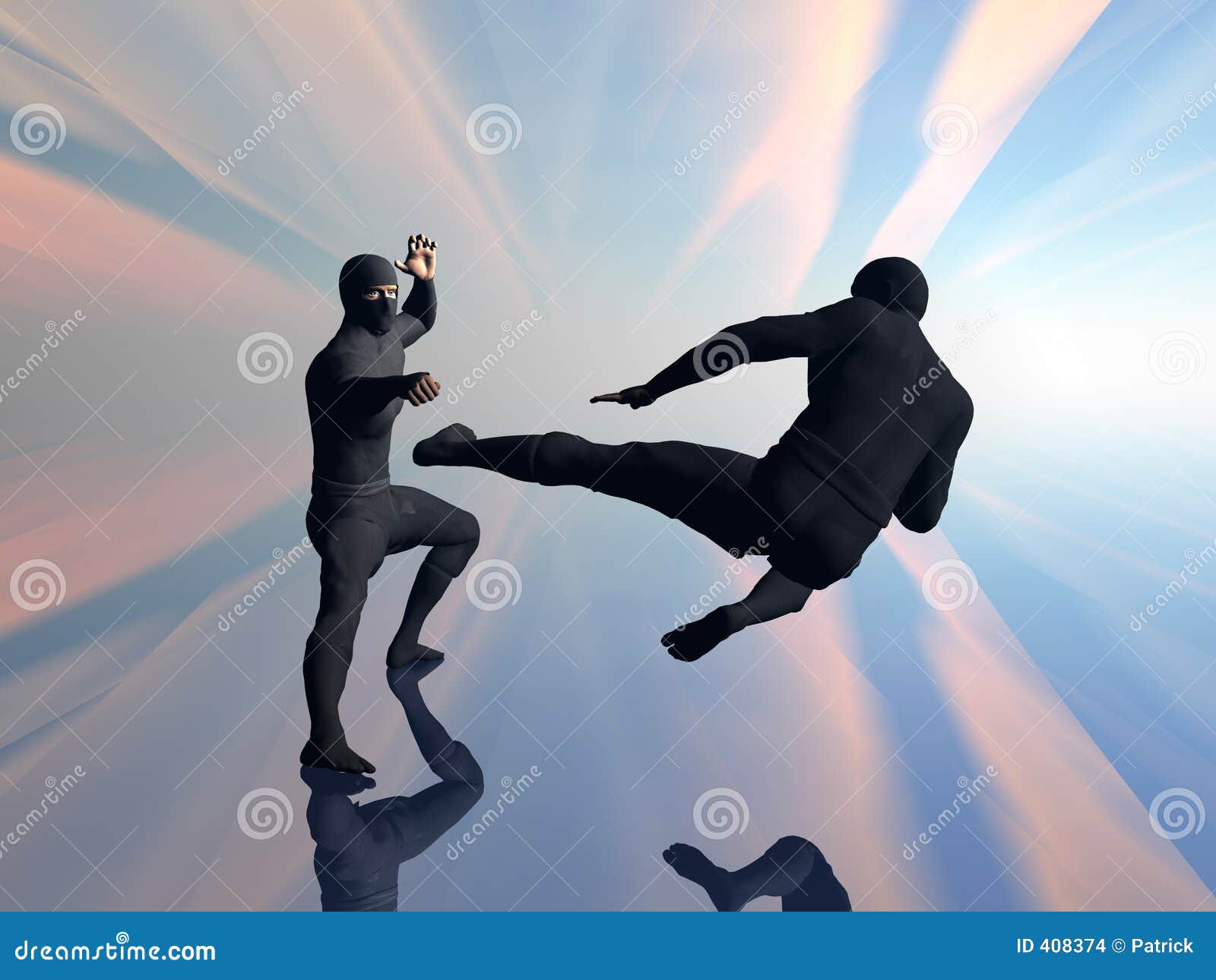 Two Ninja In Fight 2. Stock Images - Image: 408374