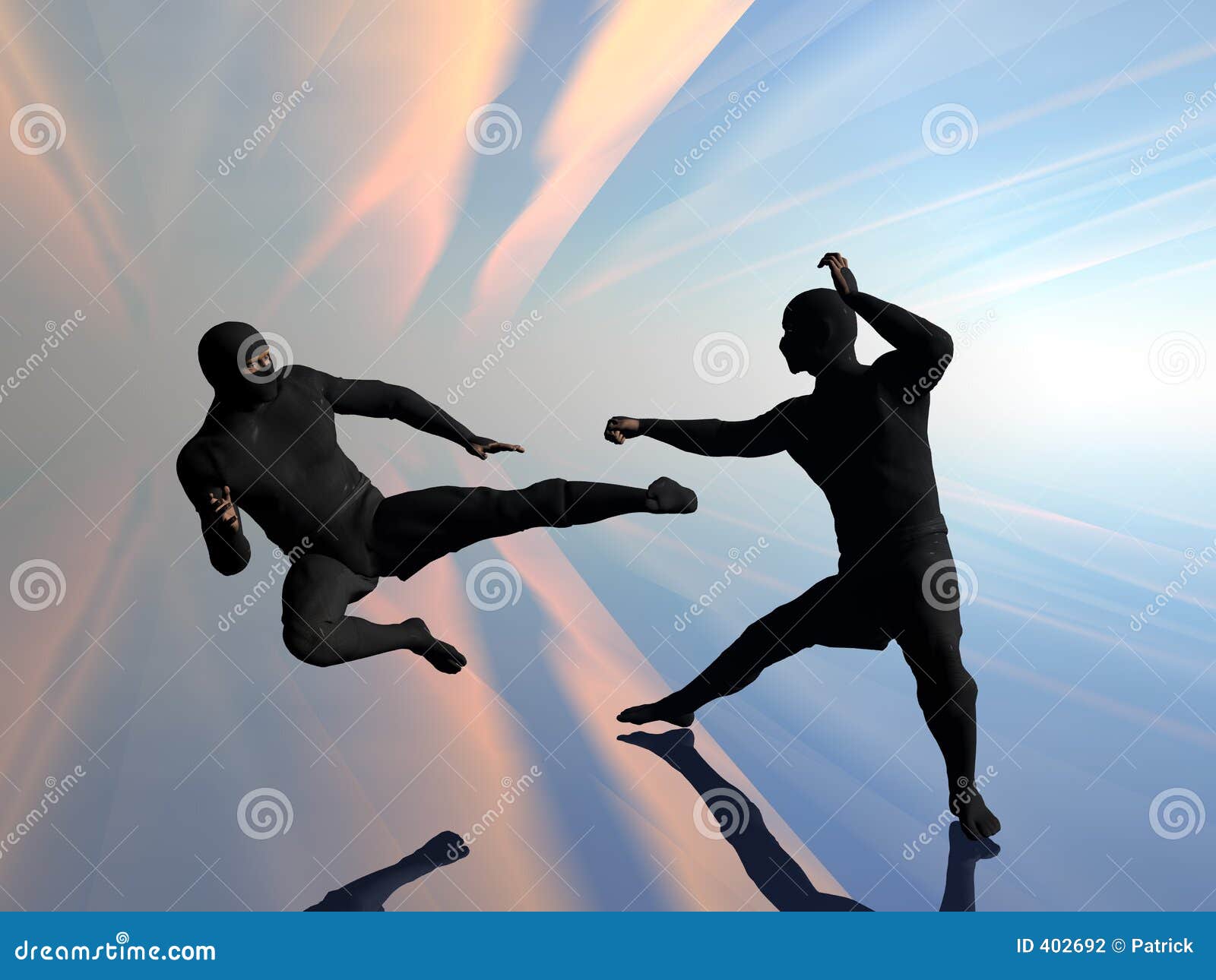 Two Ninja In Fight. Stock Photography - Image: 402692