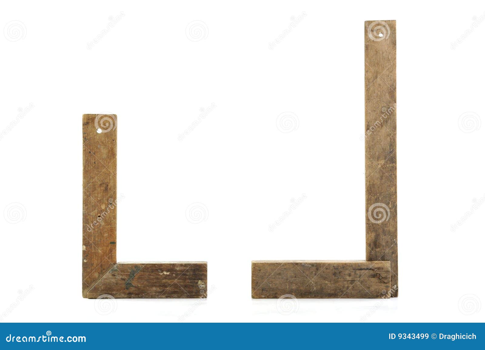 Two old carpenter squares stock image. Image of handyman 9343499