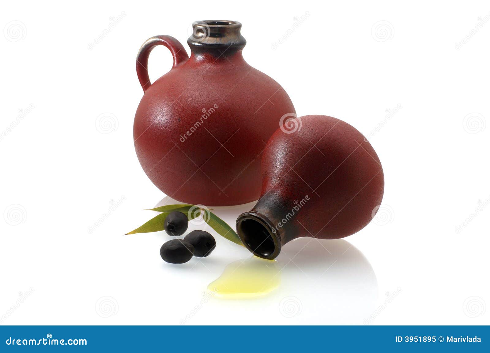 Two Old Jugs with Olive Oil Stock Image Image of knob, leaf 3951895