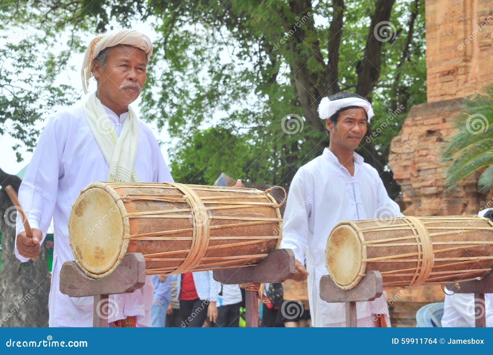 Two Old Men are Performing the Traditional Drums Technique of Champa at ...