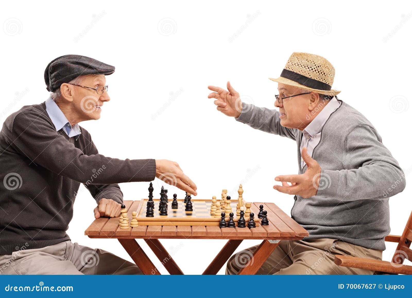 Premium Photo  Twin brothers playing chess isolated on white