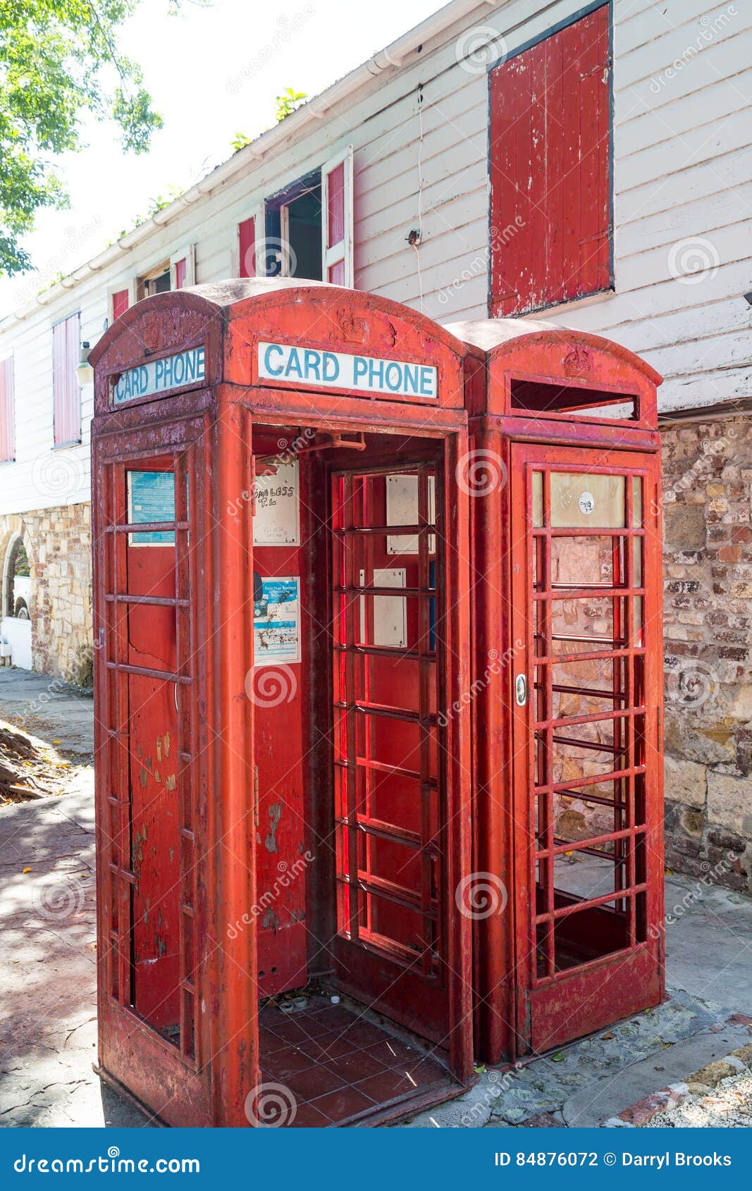 Two Old Red Phone Booths stock photo. Image of united 84876072