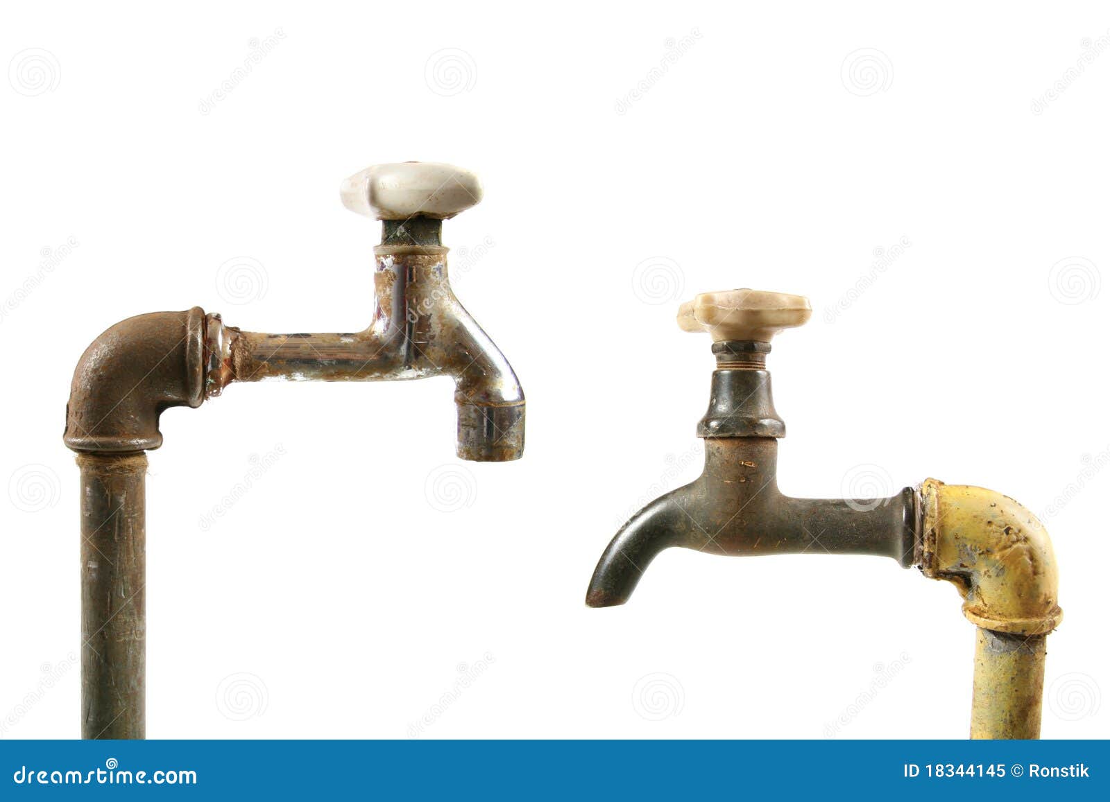 Two old water taps stock image. Image of vintage, rust 18344145