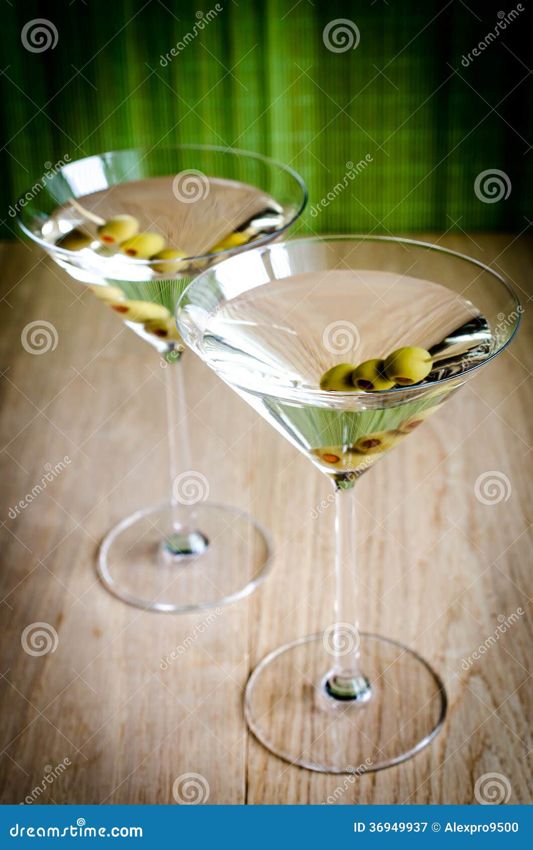 Two Olive Martini Cocktails Stock Image Image of refreshment, glass