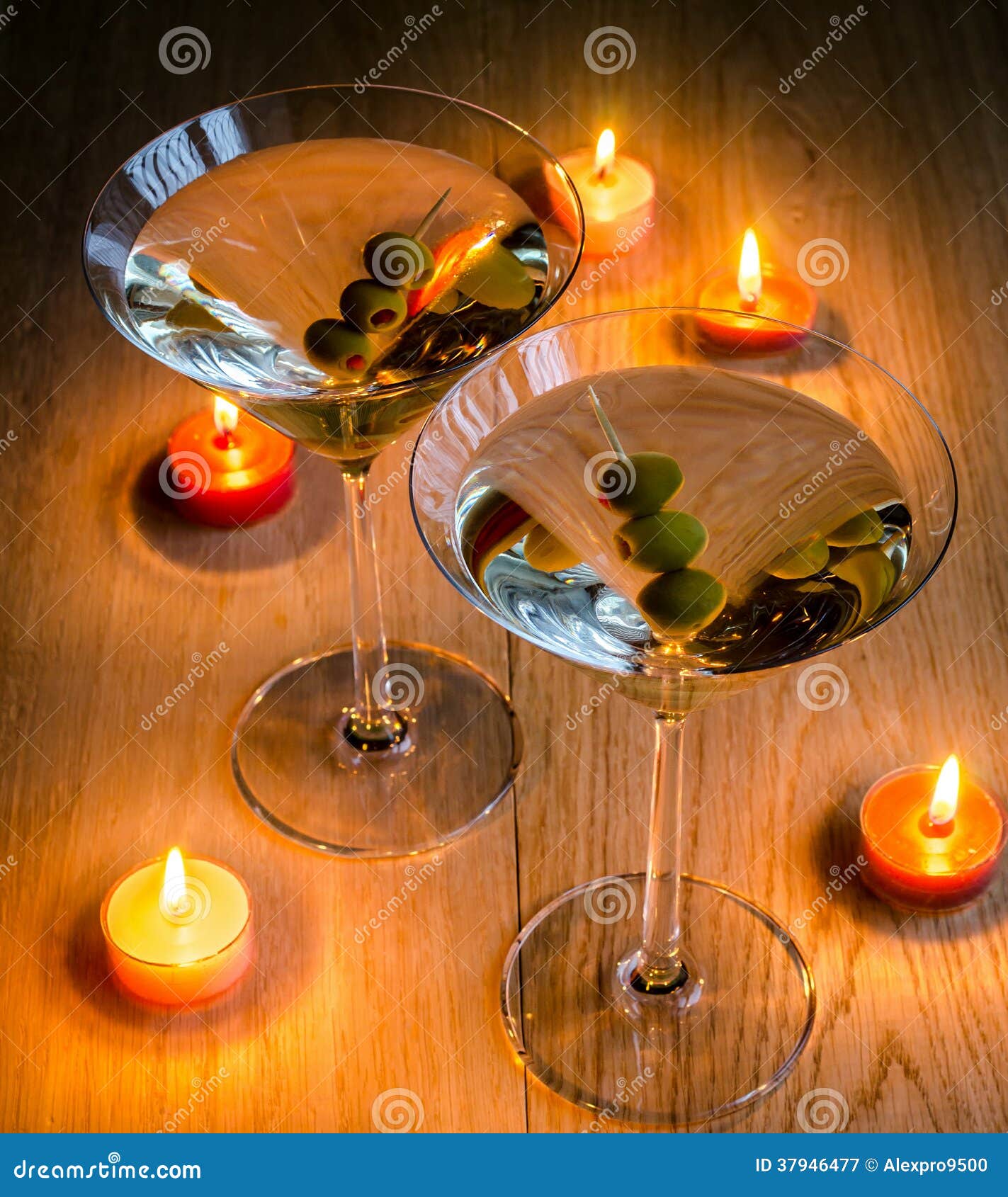 Two Olive Martini Cocktails in the Candlelight Stock Image Image of classic, cold 37946477