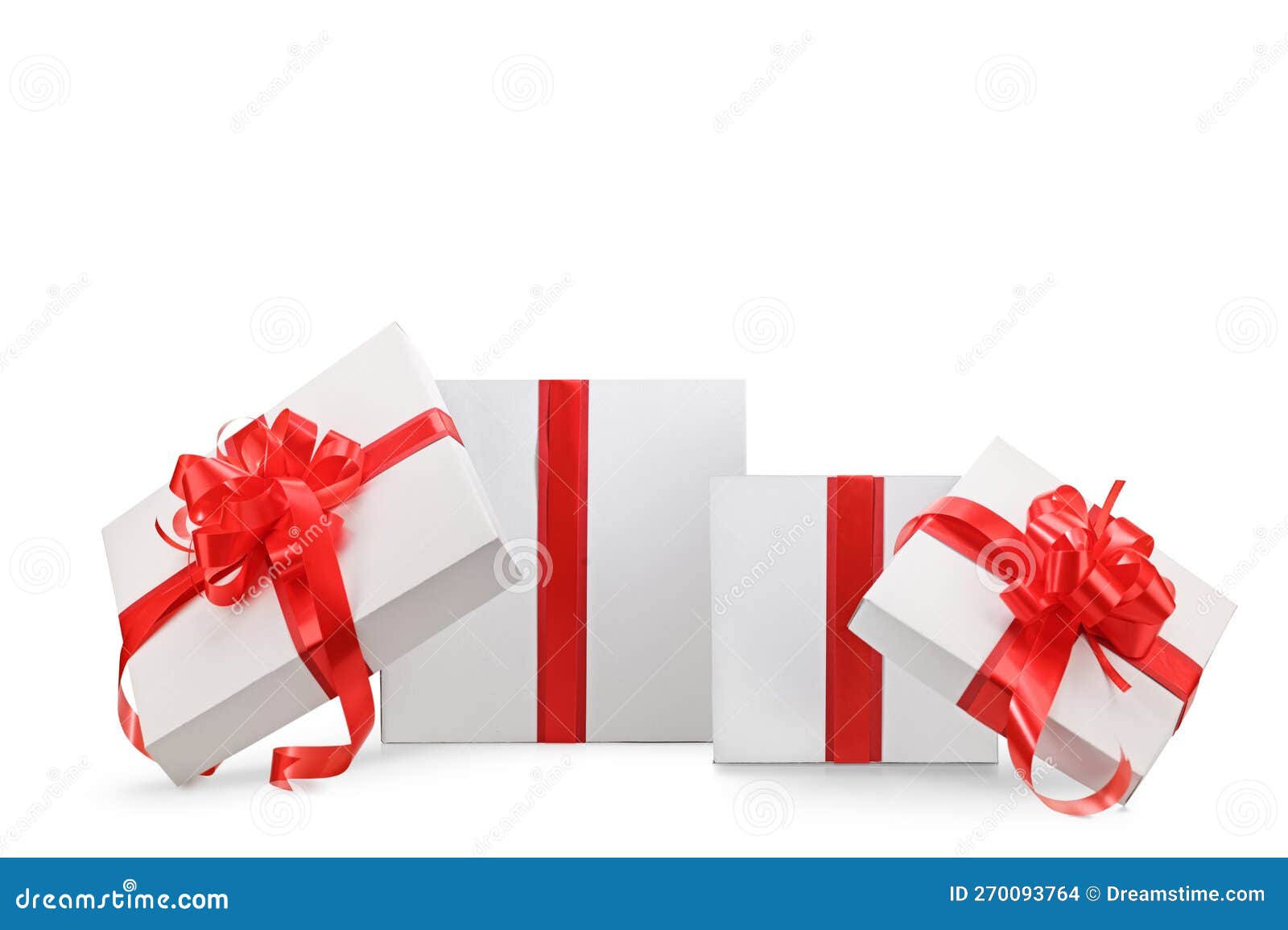 Two Open Gift Boxes with Red Ribbon Stock Photo Image of isolated