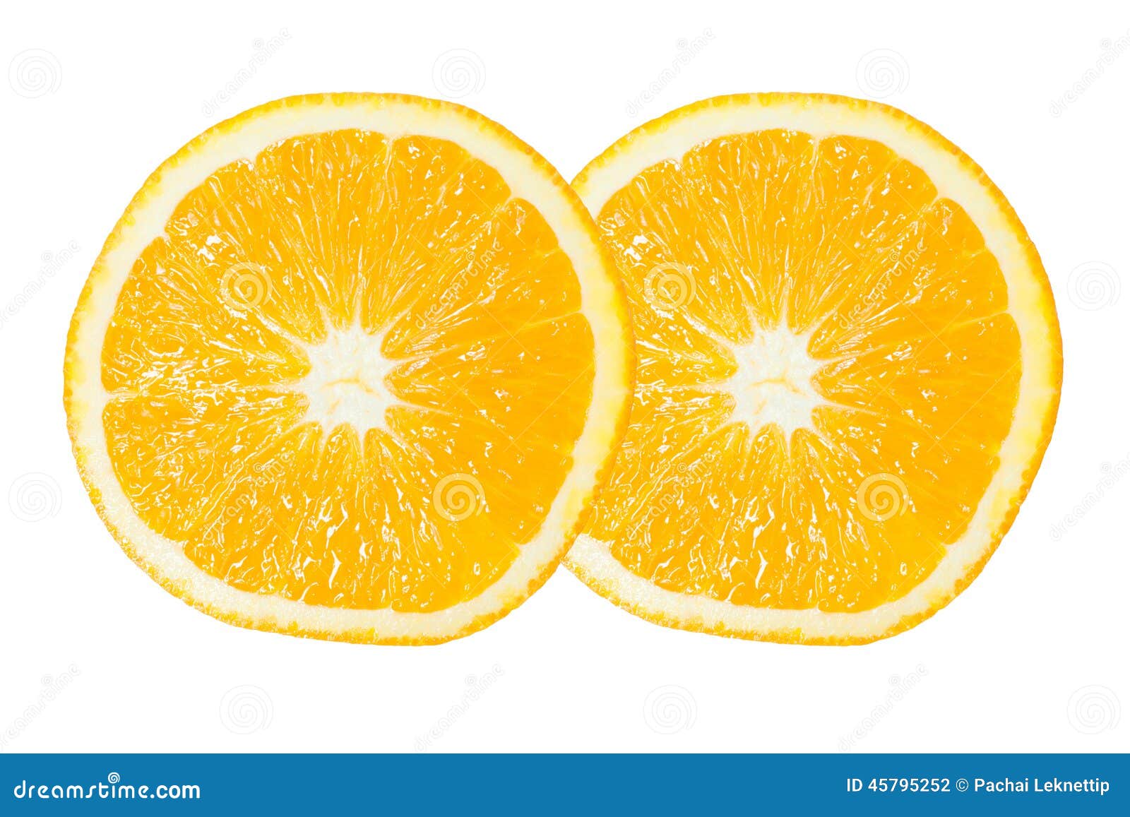 Two of Orange Slice on white background