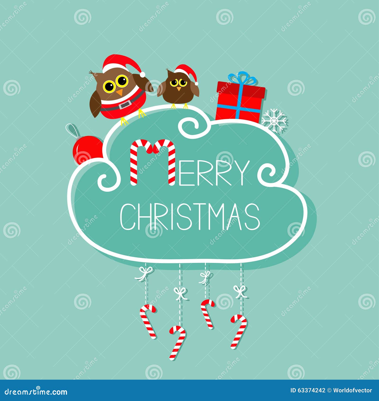 Red Christmas Greeting Card With Santa Claus Stock ...