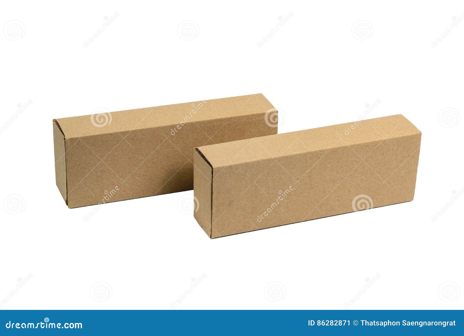 Download Two Package Brown Cardboard Box For Long Items. Mockup ...