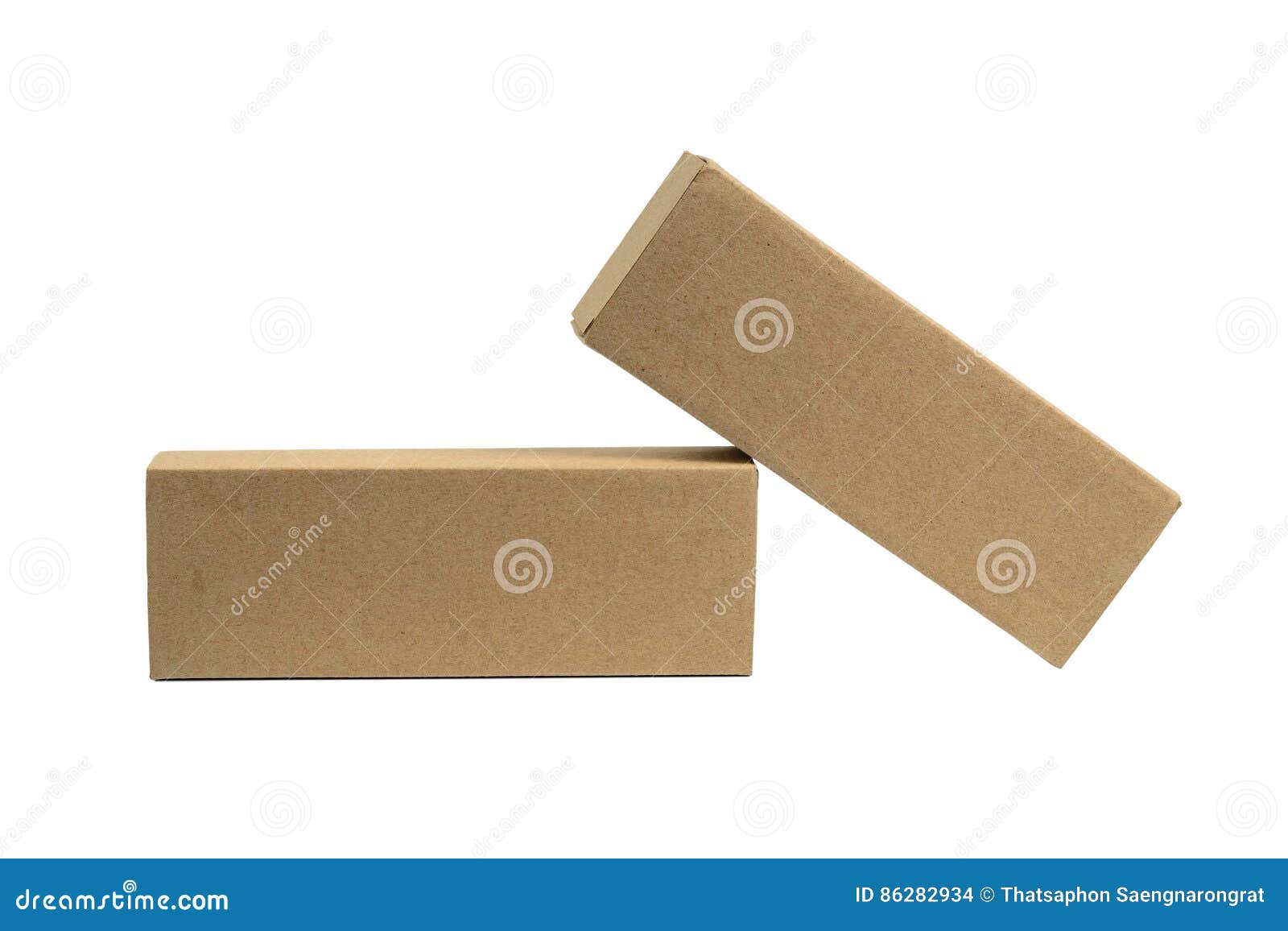 Download Two Package Brown Cardboard Box For Long Items. Mockup ...
