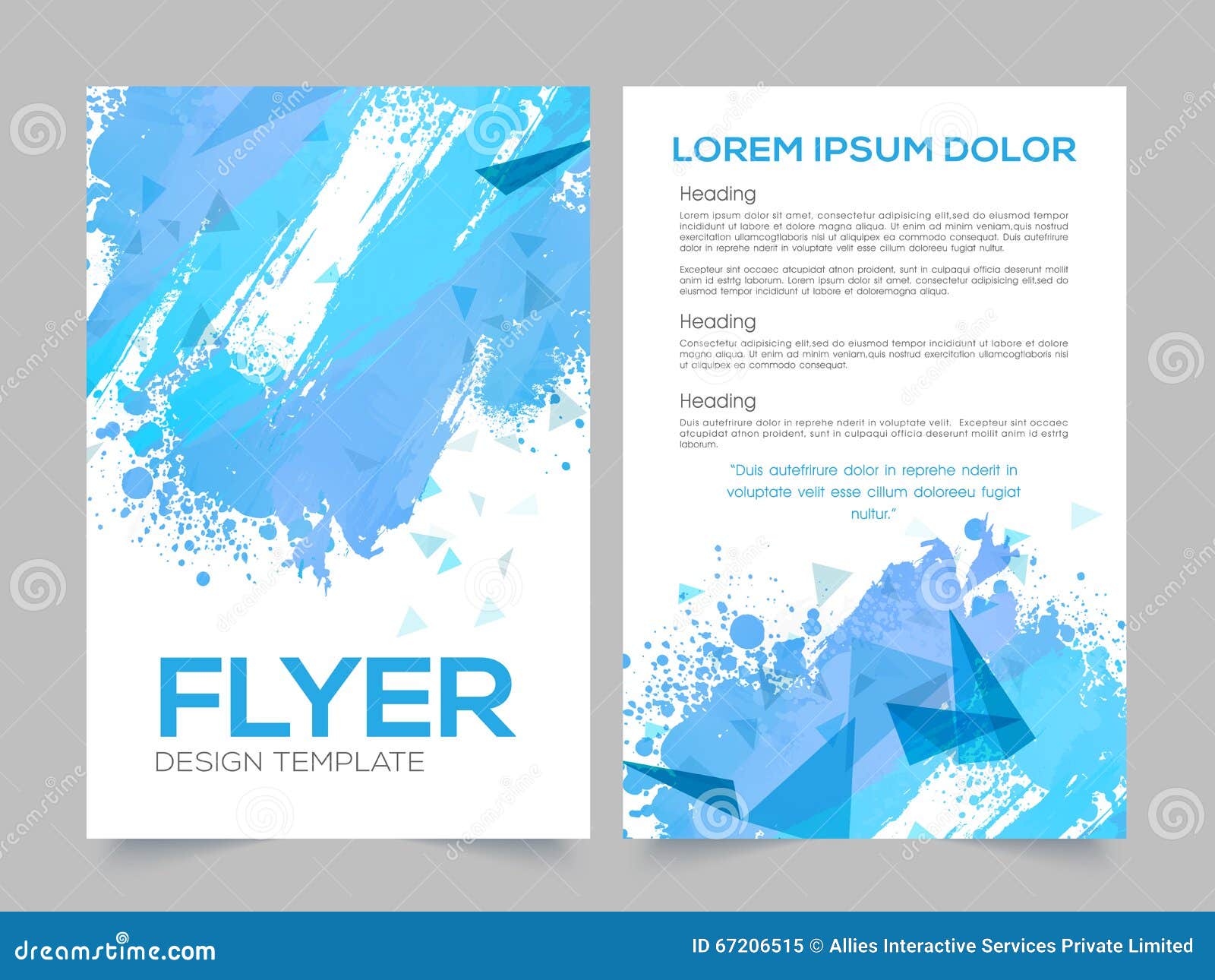 Two Page Brochure, Template or Flyer for Business. Stock Illustration