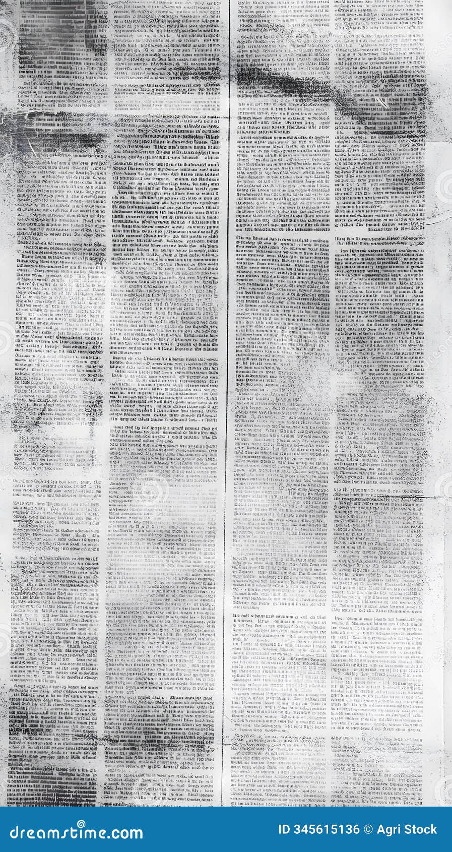 two-page newspaper article in black and white with text