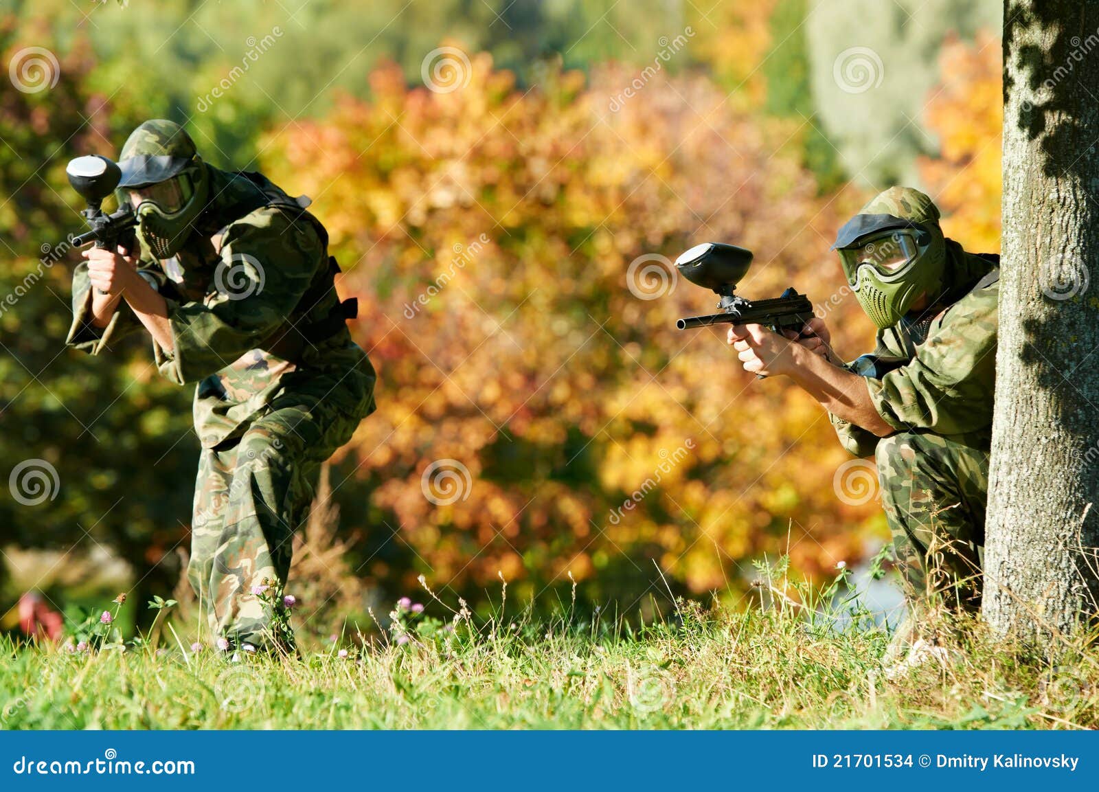 Two paintball players stock photo. Image of paint, protection 21701534