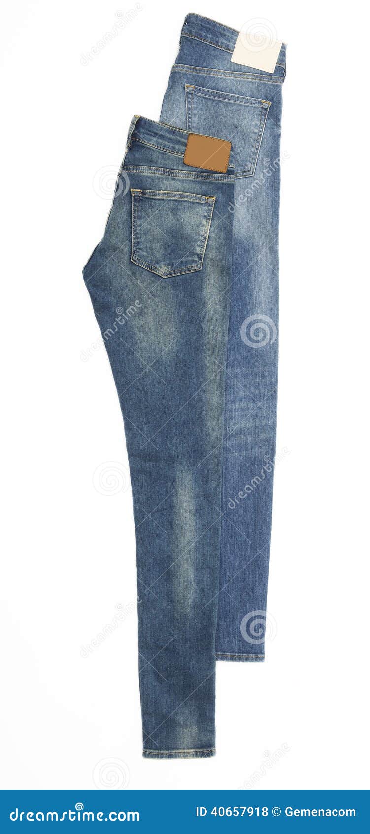 Two pair of blue jeans stock photo. Image of objects - 40657918