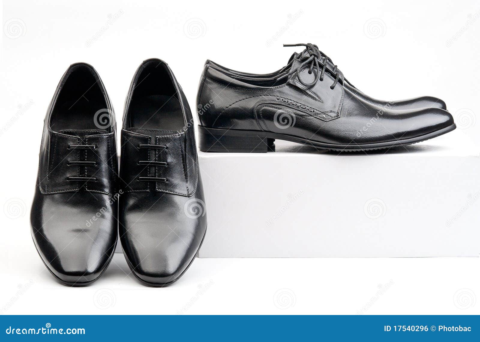 Two Pairs of Black Male Classic Shoes Stock Photo - Image of boot ...